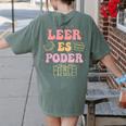 Leer Es Poder Groovy Spanish Teacher Bilingual Maestra Men Women Women's Comfort Colors T-Shirt Back Print Moss