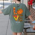 Leopard Pumpkin Love Teacher Life Thanksgiving Fall Women Women's Comfort Colors T-Shirt Back Print Moss