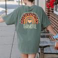 Leopard Rainbow Thankful Thanksgiving Teacher Women Kids Women's Comfort Colors T-Shirt Back Print Moss Leopard Rainbow Thankful Thanksgiving Teacher Women Kids Women's Comfort Colors T-Shirt Back Print Moss