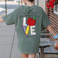 Let All That You Do Be Done In Love Christian Teacher Women's Comfort Colors T-Shirt Back Print Moss