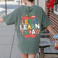 Let's Learn Today Teacher Motivational Back To School Women's Comfort Colors T-Shirt Back Print Moss Let's Learn Today Teacher Motivational Back To School Women's Comfort Colors T-Shirt Back Print Moss