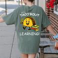Let's Taco Bout Learning Back To School Teacher Kids Women's Comfort Colors T-Shirt Back Print Moss