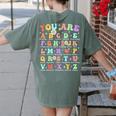 You Are Letters Alphabet Learn ABCs Inspiration Teacher Life Women's Comfort Colors T-Shirt Back Print Moss You Are Letters Alphabet Learn ABCs Inspiration Teacher Life Women's Comfort Colors T-Shirt Back Print Moss