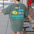 Librarian Teacher Dive Into A Good Book Reading Premium Tri-Blend Women's Comfort Colors T-Shirt Back Print Moss