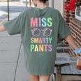 Little MISS SMARTY PANTS School Grad Teacher Last Day Women's Comfort Colors T-Shirt Back Print Moss Little MISS SMARTY PANTS School Grad Teacher Last Day Women's Comfort Colors T-Shirt Back Print Moss