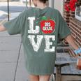 LOVE Apple 3rd Grade Teacher Student School Women's Comfort Colors T-Shirt Back Print Moss LOVE Apple 3rd Grade Teacher Student School Women's Comfort Colors T-Shirt Back Print Moss