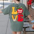 Love Headstart Head Start Teachers First Day Of School Women's Comfort Colors T-Shirt Back Print Moss Love Headstart Head Start Teachers First Day Of School Women's Comfort Colors T-Shirt Back Print Moss