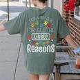 I Love My Job For All The Little Reasons Kid Daycare Teacher Women's Comfort Colors T-Shirt Back Print Moss