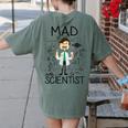 Mad Scientist Shirt Kids Boys Youth Science Teacher Women's Comfort Colors T-Shirt Back Print Moss