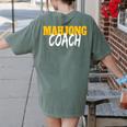 Mahjong Coach Coaching Trainer Teacher Women's Comfort Colors T-Shirt Back Print Moss Mahjong Coach Coaching Trainer Teacher Women's Comfort Colors T-Shirt Back Print Moss