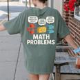 Math Problems Symbols Teacher Back To School Girl Boy Women's Comfort Colors T-Shirt Back Print Moss