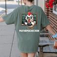 Math Teacher Chicken Mathemachicken Pun Women's Comfort Colors T-Shirt Back Print Moss Math Teacher Chicken Mathemachicken Pun Women's Comfort Colors T-Shirt Back Print Moss