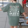 Math Teacher Christmas Mathematics Teacher Women's Comfort Colors T-Shirt Back Print Moss