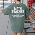 Math Teacher Definition Shirt Men Women Teacher Women's Comfort Colors T-Shirt Back Print Moss