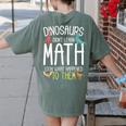 Math Teacher Dinosaurs Didn't Learn Math Mathematics Women's Comfort Colors T-Shirt Back Print Moss
