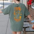 Math Teacher Nerd Student Halloween Trig Or Treat Women's Comfort Colors T-Shirt Back Print Moss