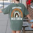 Montessori Teacher Halloween Boo Rainbow Leopard Halloween Women's Comfort Colors T-Shirt Back Print Moss Montessori Teacher Halloween Boo Rainbow Leopard Halloween Women's Comfort Colors T-Shirt Back Print Moss