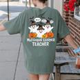 Multilingual Learner Teacher Spooky Halloween ESL Teacher Women's Comfort Colors T-Shirt Back Print Moss Multilingual Learner Teacher Spooky Halloween ESL Teacher Women's Comfort Colors T-Shirt Back Print Moss