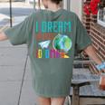 Multilingual Teacher In Dos Idiomas Linguist Language Women's Comfort Colors T-Shirt Back Print Moss