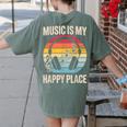 Music For Men Women Music Teacher Music Lover Women's Comfort Colors T-Shirt Back Print Moss