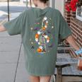 Music Note Symbol Halloween For Music Teacher Musicians Women's Comfort Colors T-Shirt Back Print Moss