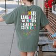 Music Teacher Music Math Language History Reading Science Women's Comfort Colors T-Shirt Back Print Moss Music Teacher Music Math Language History Reading Science Women's Comfort Colors T-Shirt Back Print Moss