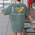 Music Teacher Tie Dye Appreciation Day Hello Back To School Men Women Women's Comfort Colors T-Shirt Back Print Moss Music Teacher Tie Dye Appreciation Day Hello Back To School Men Women Women's Comfort Colors T-Shirt Back Print Moss