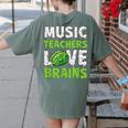 Music Teachers Love Brains Cute Teaching Halloween Women's Comfort Colors T-Shirt Back Print Moss Music Teachers Love Brains Cute Teaching Halloween Women's Comfort Colors T-Shirt Back Print Moss