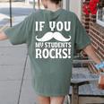 If You Mustache My Students Rock Teacher Mustache Women's Comfort Colors T-Shirt Back Print Moss If You Mustache My Students Rock Teacher Mustache Women's Comfort Colors T-Shirt Back Print Moss