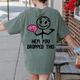 Nerdy Hey You Dropped This Brain Math Teacher Women's Comfort Colors T-Shirt Back Print Moss Nerdy Hey You Dropped This Brain Math Teacher Women's Comfort Colors T-Shirt Back Print Moss