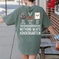Nothing Beats Kindergarten Back To School Kids Teacher Women's Comfort Colors T-Shirt Back Print Moss