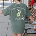 Off To Teach Preschool Pre-K Teacher Back To School Frog Women's Comfort Colors T-Shirt Back Print Moss