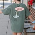 Oh Hello First Graders Cute Pigeon 1st Grade Teacher Women's Comfort Colors T-Shirt Back Print Moss