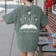 One-More Chapter Wildflower Reading Teacher Library Bookish Women's Comfort Colors T-Shirt Back Print Moss