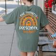 One Thankful Preschool Teacher Thanksgiving Rainbow Women's Comfort Colors T-Shirt Back Print Moss One Thankful Preschool Teacher Thanksgiving Rainbow Women's Comfort Colors T-Shirt Back Print Moss