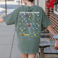 Outer Space Alphabet Kindergarten Teachers 1st Day Of School Women's Comfort Colors T-Shirt Back Print Moss