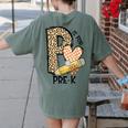 P Is For Pre K Teacher Leopard First Day Of School For Men Women Girls Kids Women's Comfort Colors T-Shirt Back Print Moss P Is For Pre K Teacher Leopard First Day Of School For Men Women Girls Kids Women's Comfort Colors T-Shirt Back Print Moss