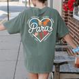 Para Heart Paraprofessional Teacher Paraeducator Women's Comfort Colors T-Shirt Back Print Moss