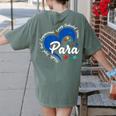 Para Heart Teacher Paraprofessional School Appreciation Women's Comfort Colors T-Shirt Back Print Moss Para Heart Teacher Paraprofessional School Appreciation Women's Comfort Colors T-Shirt Back Print Moss