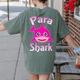 Para Shark Paraprofessional Female Teacher Women's Comfort Colors T-Shirt Back Print Moss Para Shark Paraprofessional Female Teacher Women's Comfort Colors T-Shirt Back Print Moss