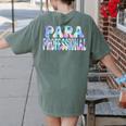 Paraprofessional Groovy Back To School Cute Teachers Women Women's Comfort Colors T-Shirt Back Print Moss