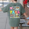 Paras Make It Possible Paraprofessional Paraeducator Teacher Women's Comfort Colors T-Shirt Back Print Moss Paras Make It Possible Paraprofessional Paraeducator Teacher Women's Comfort Colors T-Shirt Back Print Moss