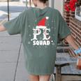 PE Squad Christmas PE Teacher Matching Xmas Women's Comfort Colors T-Shirt Back Print Moss