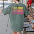 Peace Love Science Lovers Math Chemistry Teacher Women's Comfort Colors T-Shirt Back Print Moss Peace Love Science Lovers Math Chemistry Teacher Women's Comfort Colors T-Shirt Back Print Moss