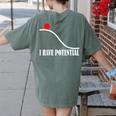 Physics I Have Potential Energy Physics Teacher Women's Comfort Colors T-Shirt Back Print Moss
