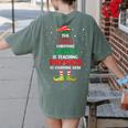 Physics Teacher Christmas Elf Christmas Cheer Women's Comfort Colors T-Shirt Back Print Moss