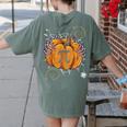 Pi Day Pumpkin Pi Math Teacher Halloween Costume Women's Comfort Colors T-Shirt Back Print Moss