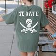 Pi Day Pi Rate Pirate For Teachers Women's Comfort Colors T-Shirt Back Print Moss