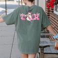Pink Ghost Teach Halloween Teacher In Spooky Season Women's Comfort Colors T-Shirt Back Print Moss Pink Ghost Teach Halloween Teacher In Spooky Season Women's Comfort Colors T-Shirt Back Print Moss