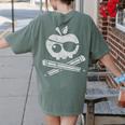 Pirate Teacher Women's Comfort Colors T-Shirt Back Print Moss